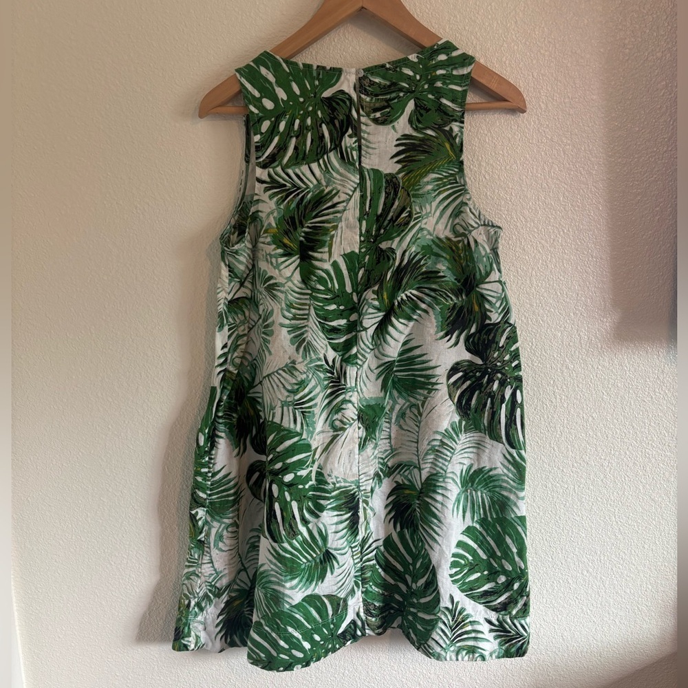TAHARI 100% LINEN Sleeveless Tropical Shift Dress Size Small | coastal grandma - Picture 6 of 6